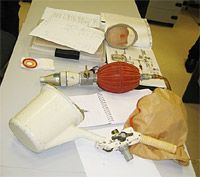 Soyuz toilet components (Charles in Space)