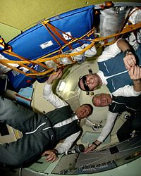 Soyuz TMA-6 crew inflight