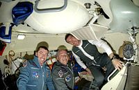 Expedition 11 inside the Soyuz Orbital Module (ESA)