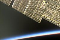 Solar array at sunset