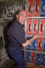 André with food (NASA)