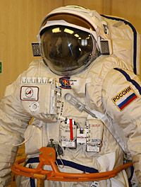 Orlan-MK being prepared for launch on Progress M-02M