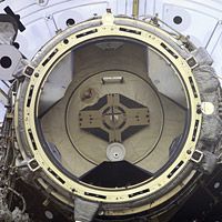 APAS of PMA-2 in the cargo bay of STS-108