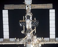 Zarya with solar arrays retracted, October 2007